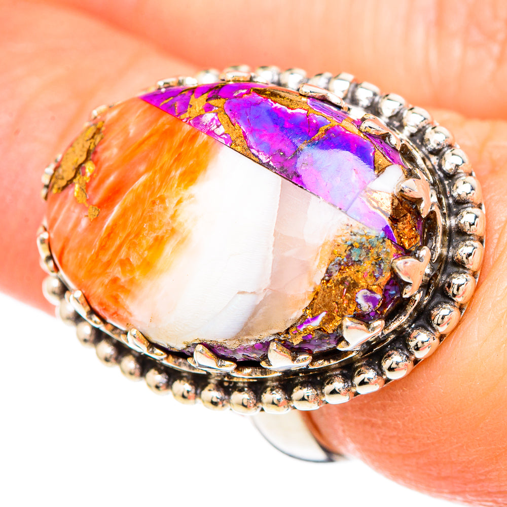 Spiny Oyster Turquoise Rings handcrafted by Ana Silver Co - RING99509