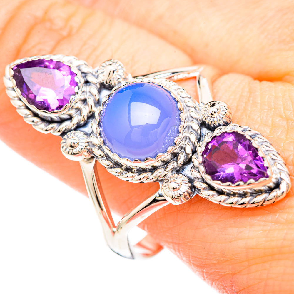Aqua Chalcedony Rings handcrafted by Ana Silver Co - RING99513