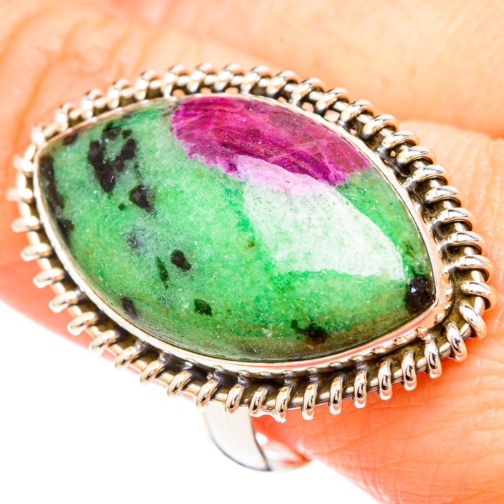 Ruby Zoisite Rings handcrafted by Ana Silver Co - RING99520