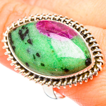 Ruby Zoisite Rings handcrafted by Ana Silver Co - RING99520