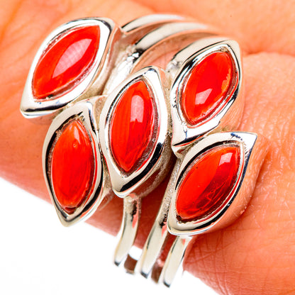Mediterranean Red Coral Rings handcrafted by Ana Silver Co - RING99571