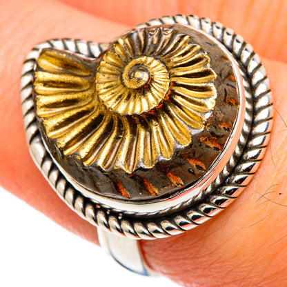 Pyrite Fossil Rings handcrafted by Ana Silver Co - RING99584