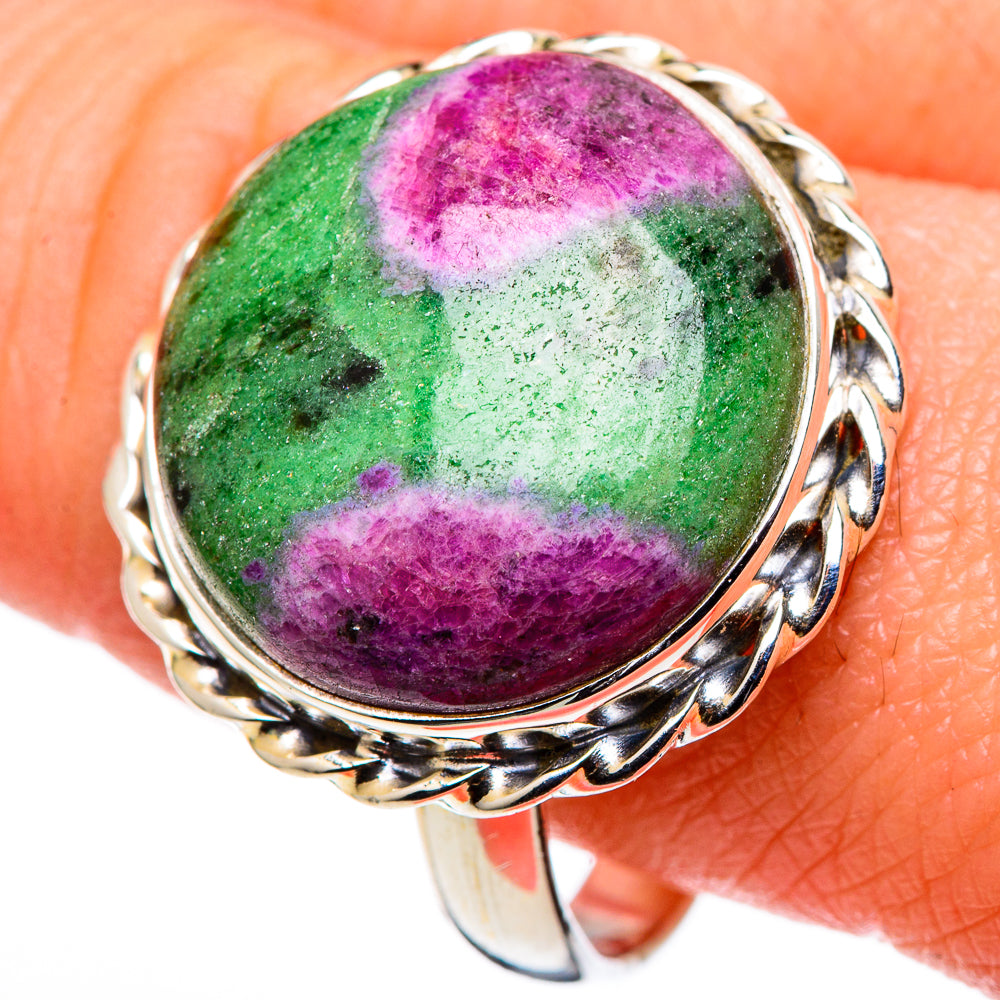 Ruby Zoisite Rings handcrafted by Ana Silver Co - RING99602