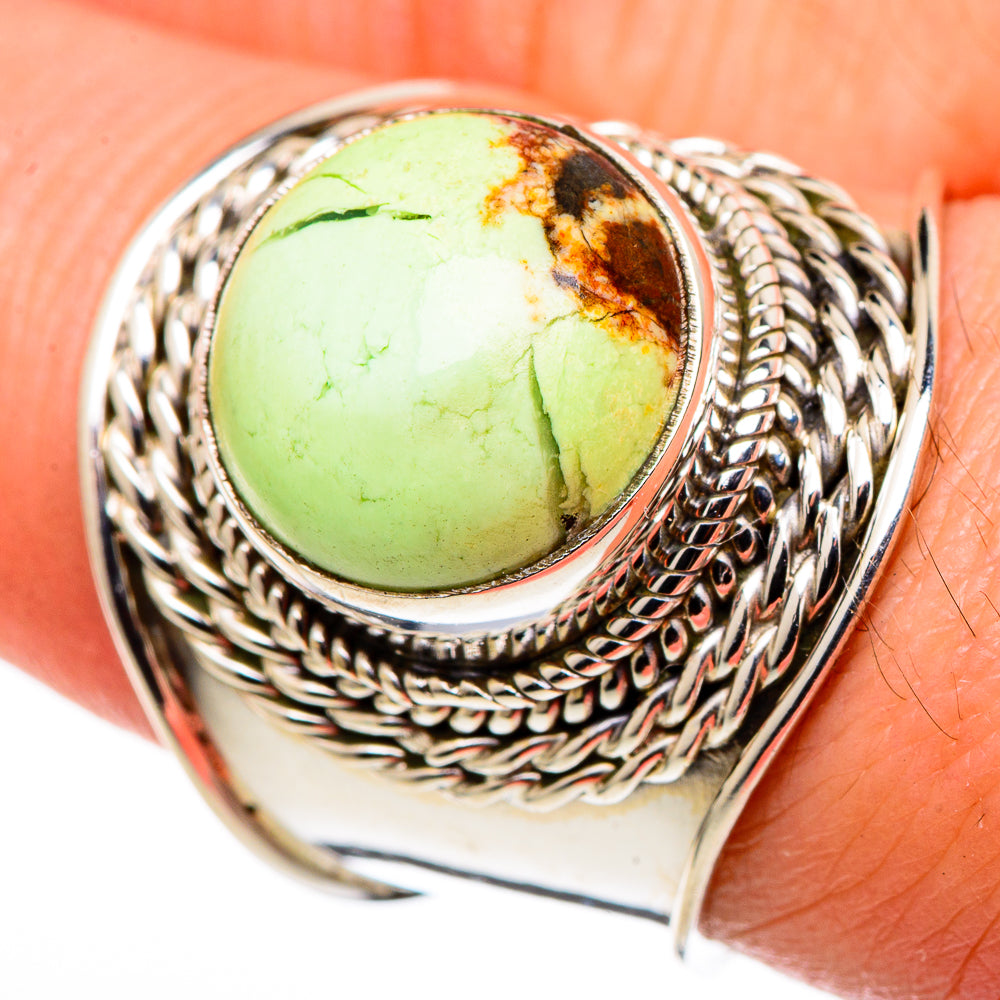 Lemon Chrysoprase Rings handcrafted by Ana Silver Co - RING99603