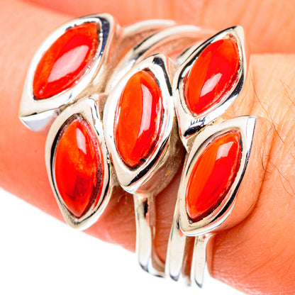 Mediterranean Red Coral Rings handcrafted by Ana Silver Co - RING99612