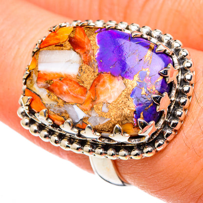 Spiny Oyster Turquoise Rings handcrafted by Ana Silver Co - RING99627