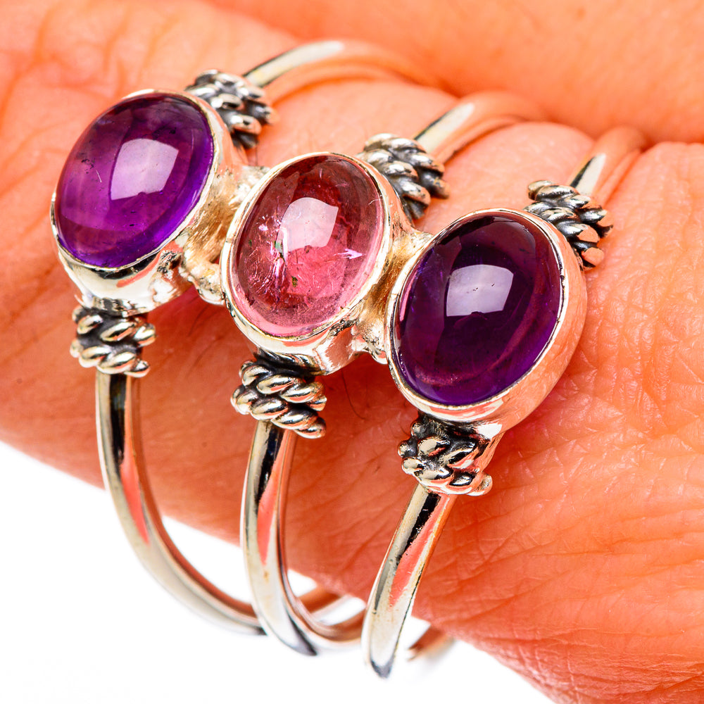 Pink Tourmaline Rings handcrafted by Ana Silver Co - RING99661