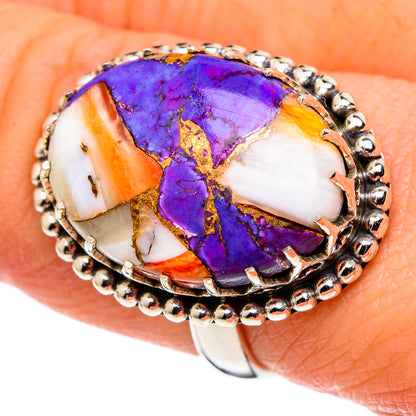 Spiny Oyster Turquoise Rings handcrafted by Ana Silver Co - RING99665
