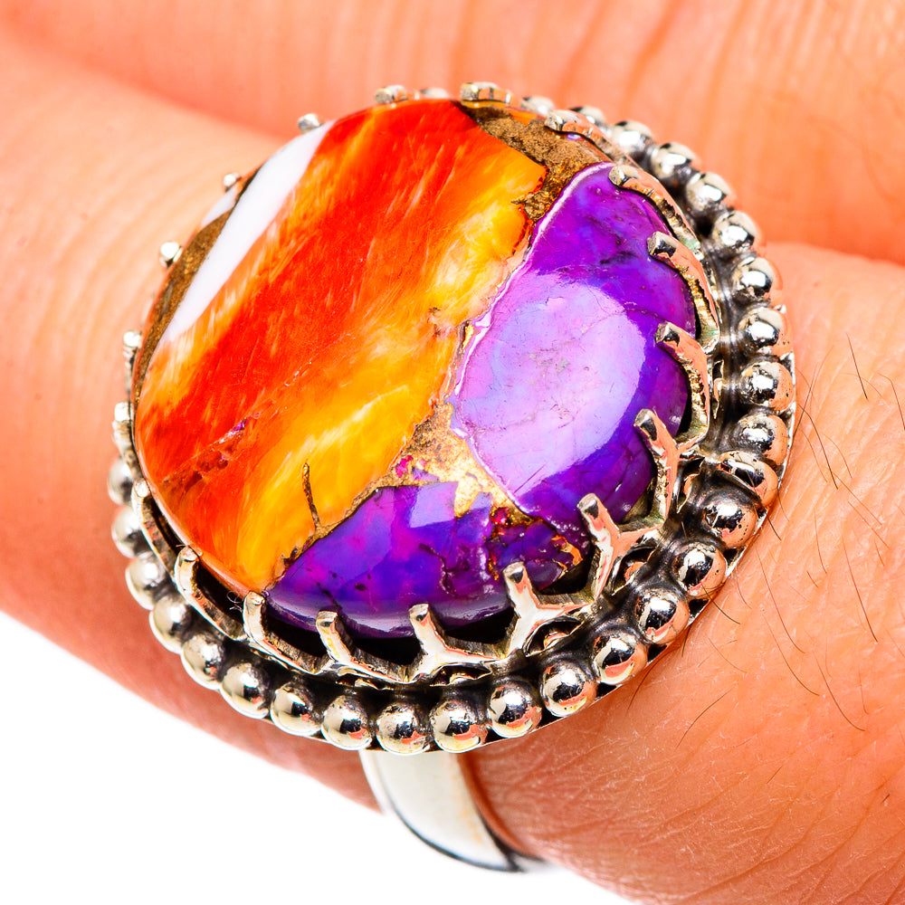 Spiny Oyster Turquoise Rings handcrafted by Ana Silver Co - RING99667