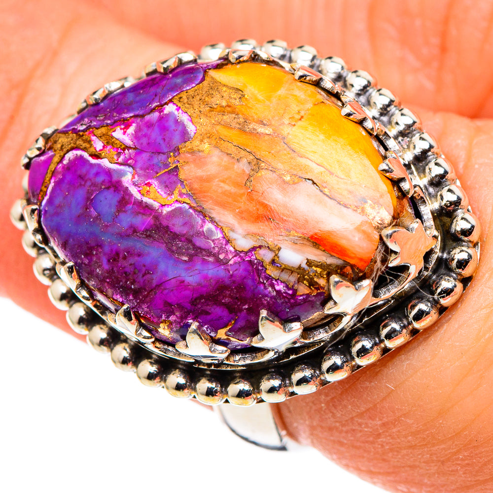 Spiny Oyster Turquoise Rings handcrafted by Ana Silver Co - RING99705