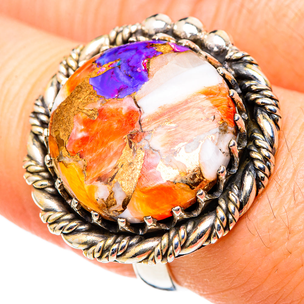 Spiny Oyster Turquoise Rings handcrafted by Ana Silver Co - RING99707