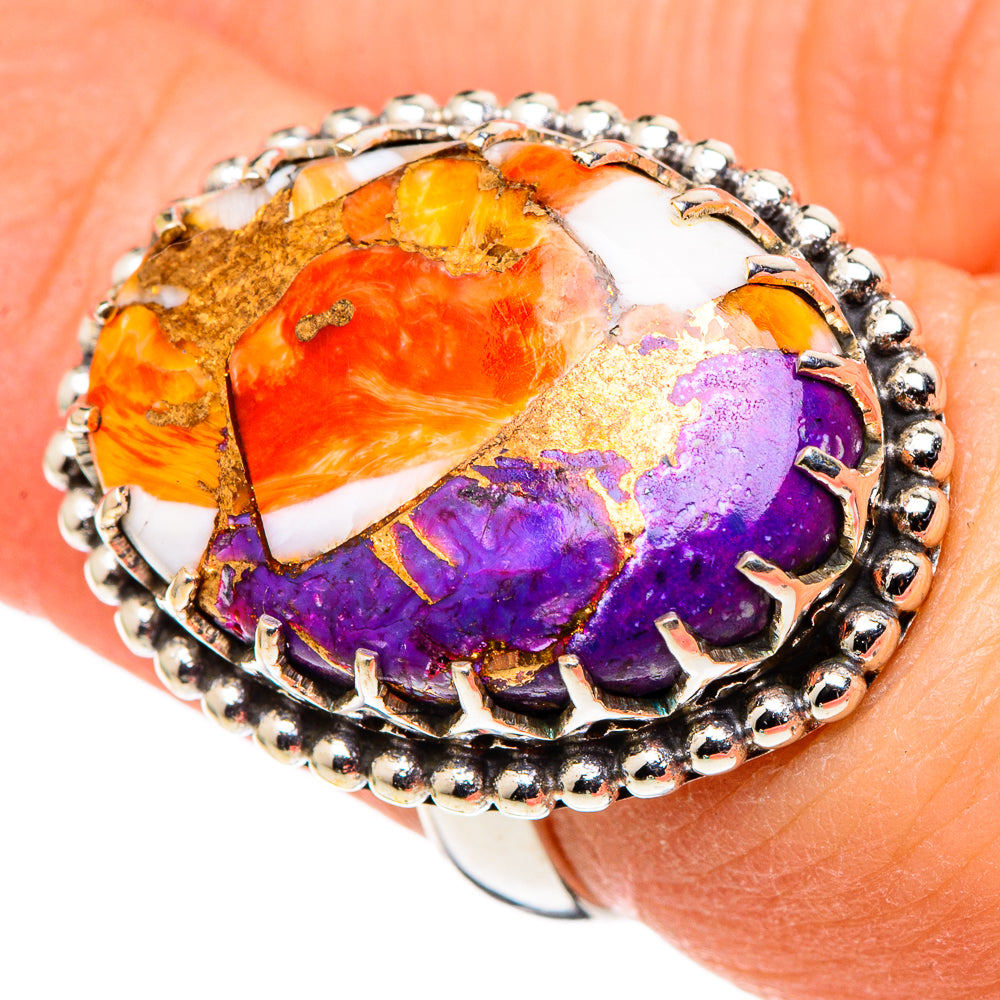 Spiny Oyster Turquoise Rings handcrafted by Ana Silver Co - RING99708