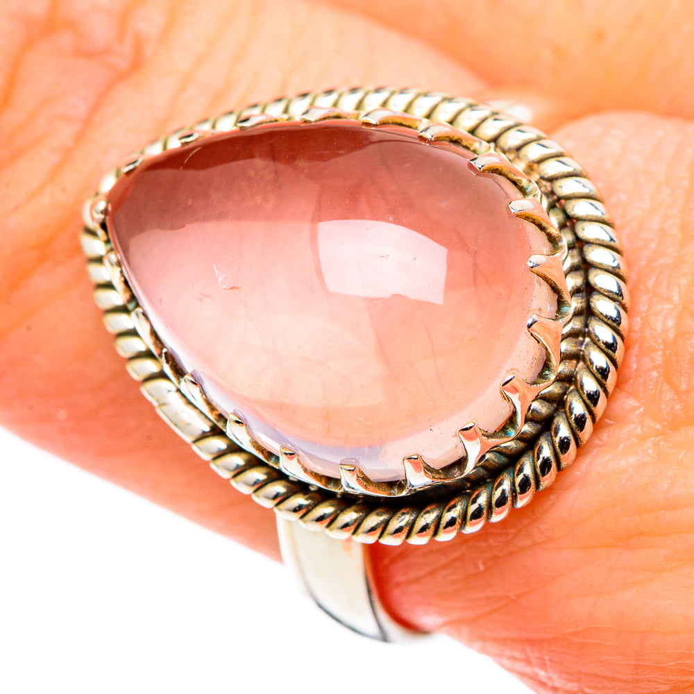 Rose Quartz Rings handcrafted by Ana Silver Co - RING99730