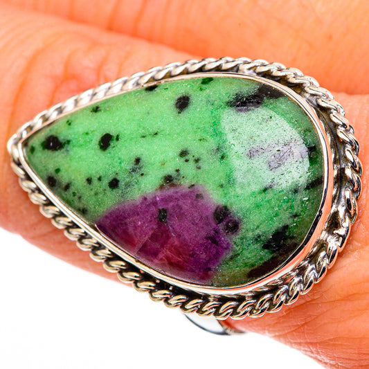 Ruby Zoisite Rings handcrafted by Ana Silver Co - RING99761