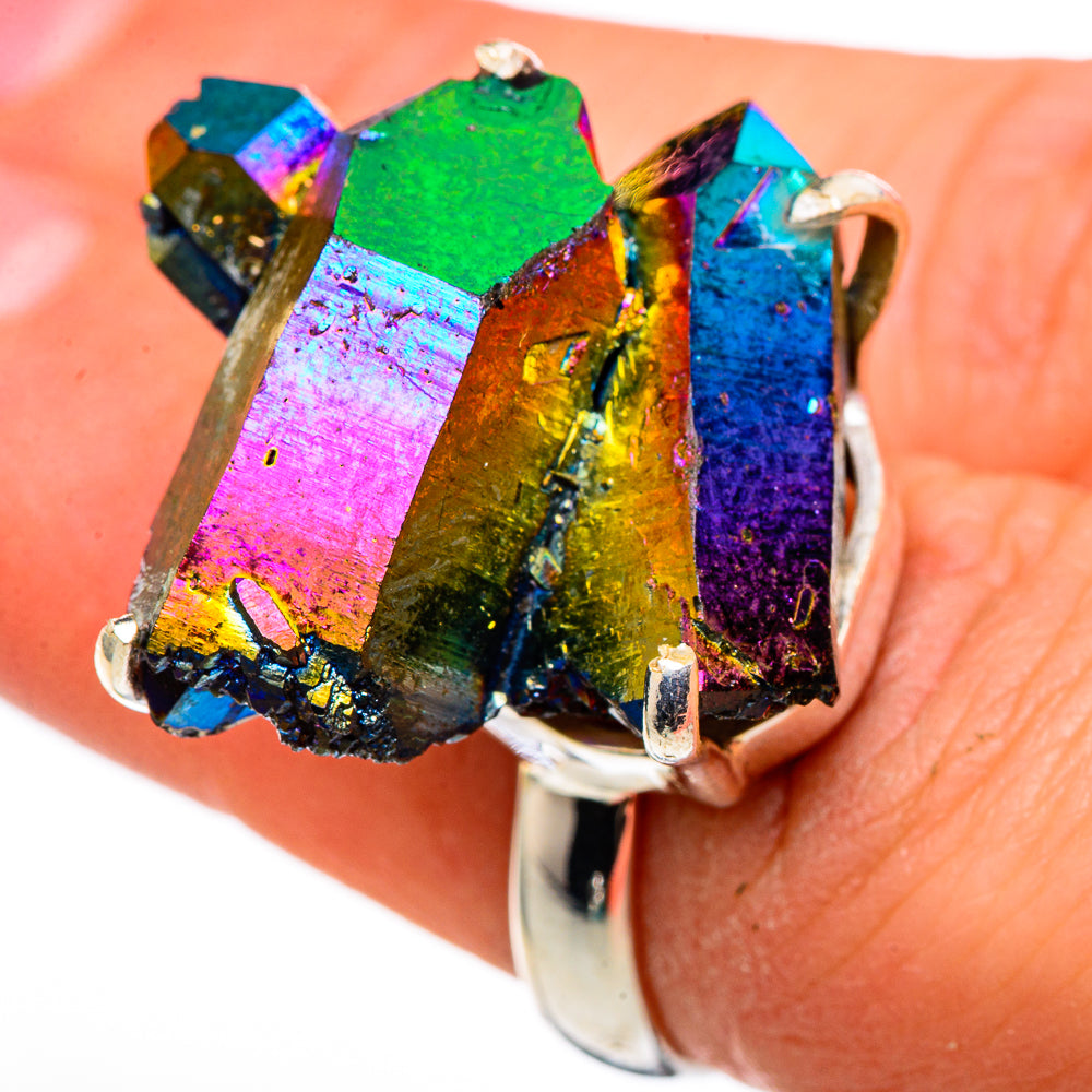 Titanium Sunshine Druzy Rings handcrafted by Ana Silver Co - RING99789