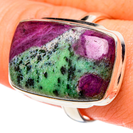 Ruby Zoisite Rings handcrafted by Ana Silver Co - RING99790