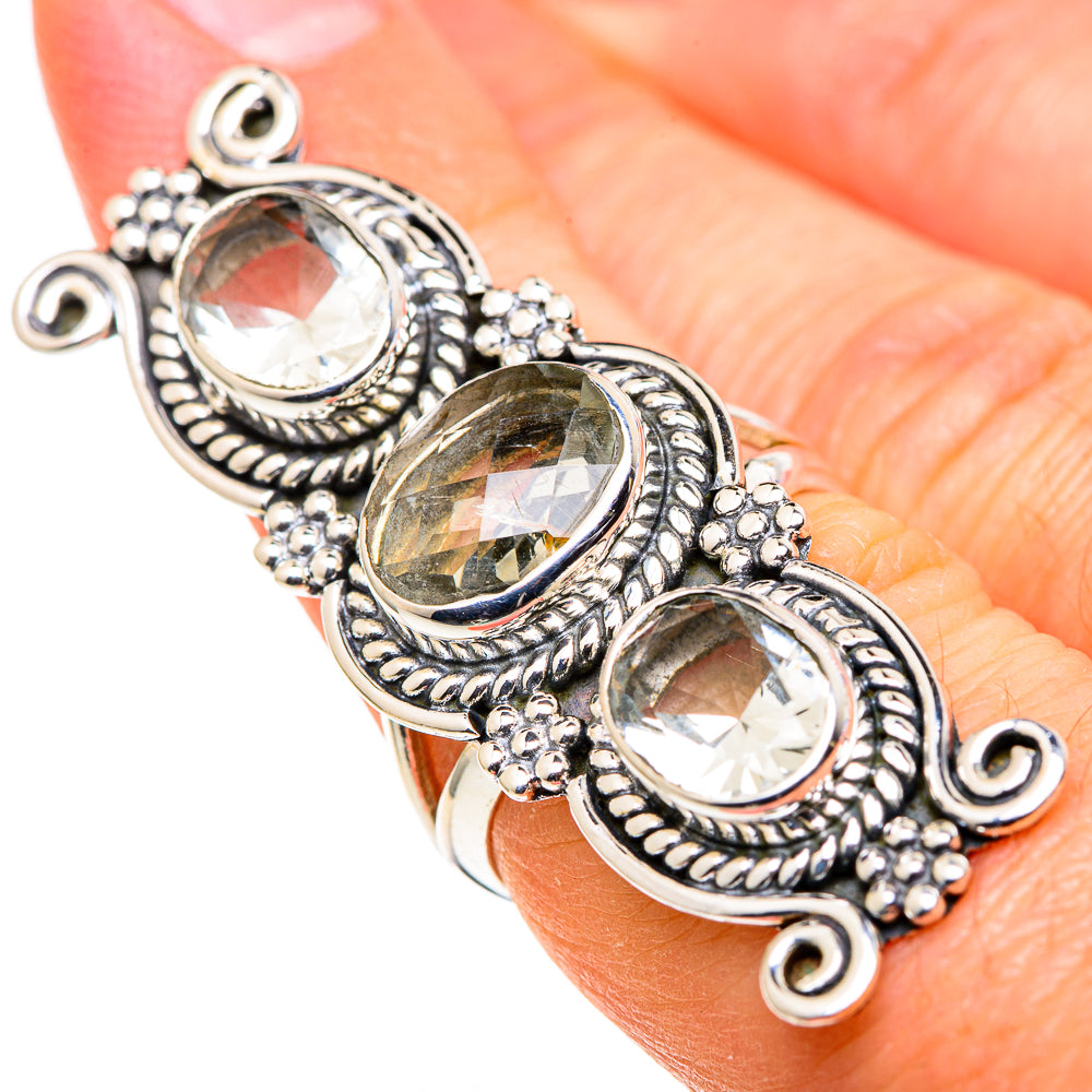 Green Amethyst Rings handcrafted by Ana Silver Co - RING99839