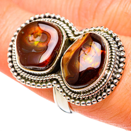 Mexican Fire Agate Rings handcrafted by Ana Silver Co - RING99847