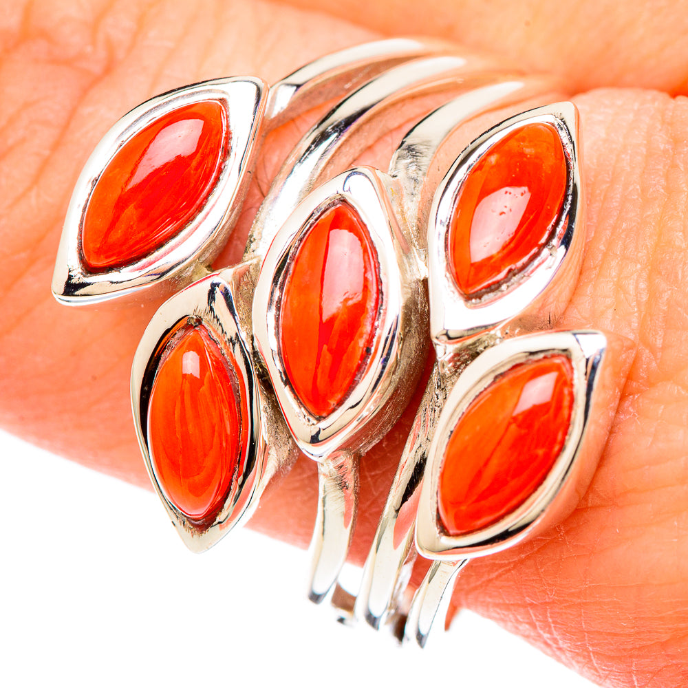 Mediterranean Red Coral Rings handcrafted by Ana Silver Co - RING99890