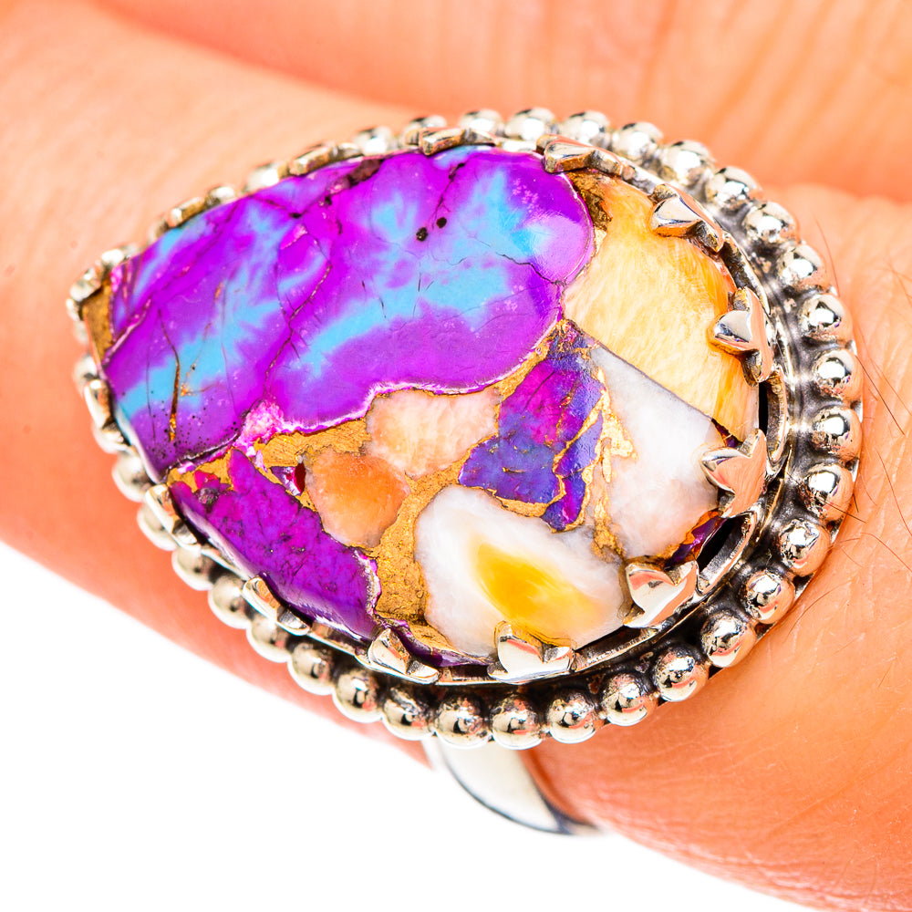 Spiny Oyster Turquoise Rings handcrafted by Ana Silver Co - RING99934