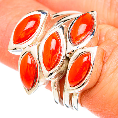 Mediterranean Red Coral Rings handcrafted by Ana Silver Co - RING99969