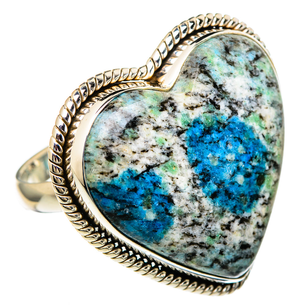 K2 Blue Azurite Rings handcrafted by Ana Silver Co - RING100073