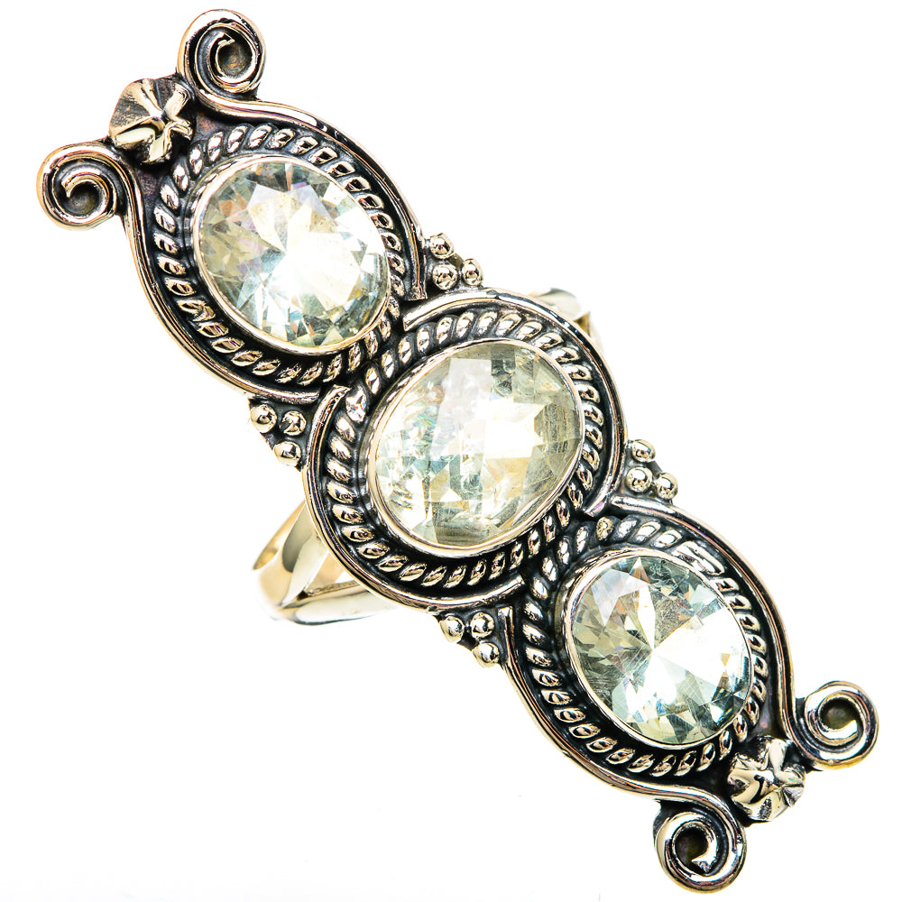 Green Amethyst Rings handcrafted by Ana Silver Co - RING100077