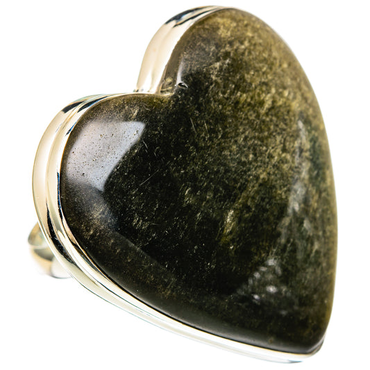 Gold Sheen Obsidian Rings handcrafted by Ana Silver Co - RING100085