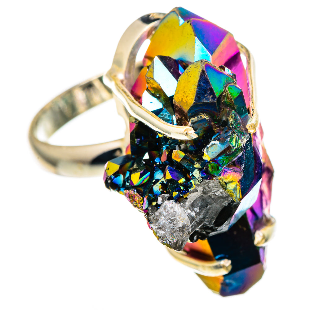 Titanium Sunshine Druzy Rings handcrafted by Ana Silver Co - RING100102