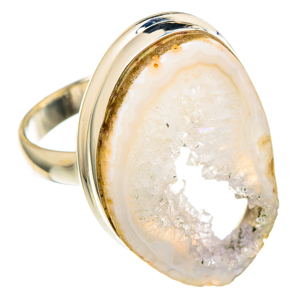 White Geode Slice Rings handcrafted by Ana Silver Co - RING100134 - Photo 2