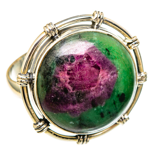 Ruby Zoisite Rings handcrafted by Ana Silver Co - RING100136