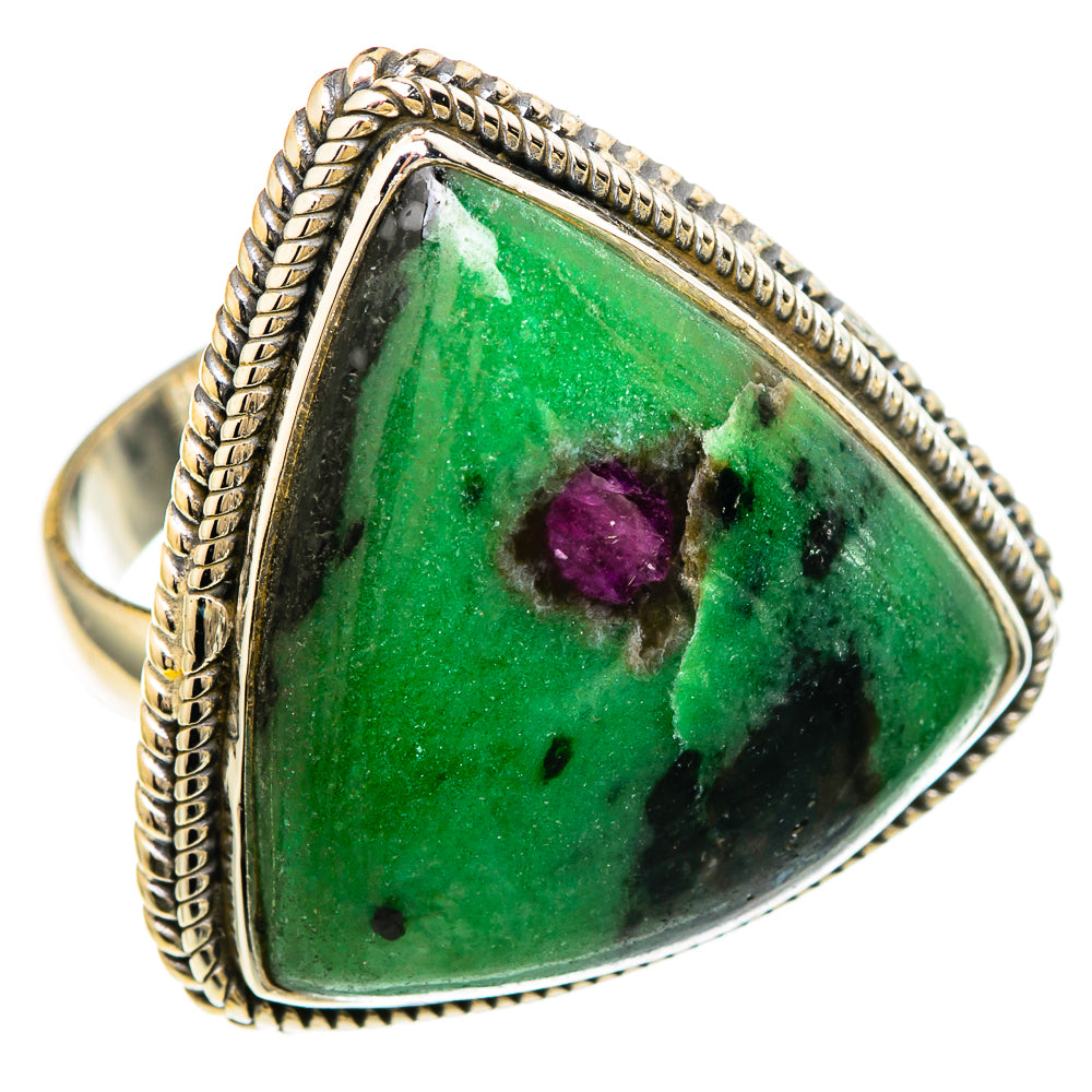 Ruby Zoisite Rings handcrafted by Ana Silver Co - RING100153