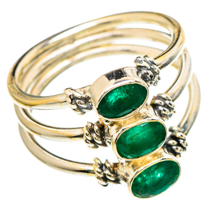 Zambian Emerald Rings handcrafted by Ana Silver Co - RING100178