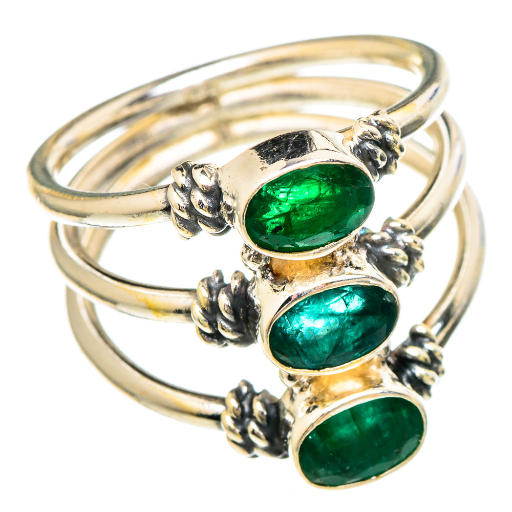 Zambian Emerald Rings handcrafted by Ana Silver Co - RING100239