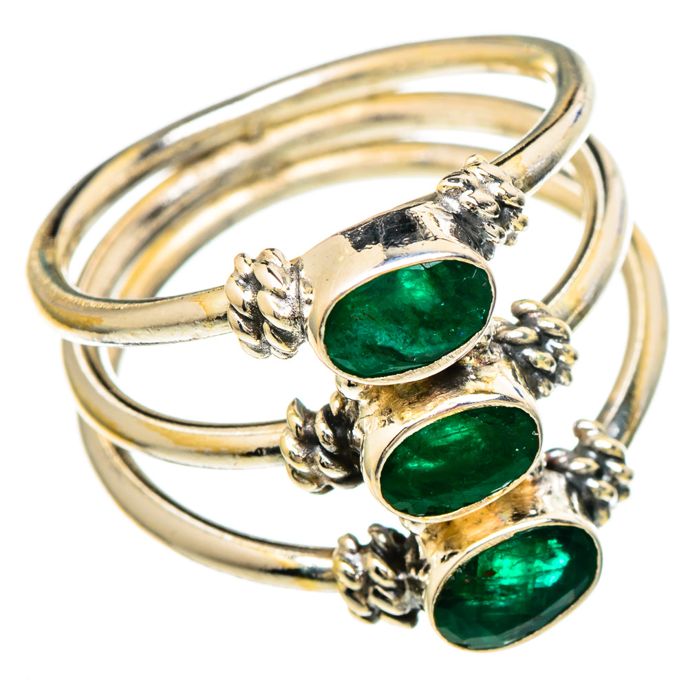 Zambian Emerald Rings handcrafted by Ana Silver Co - RING100262