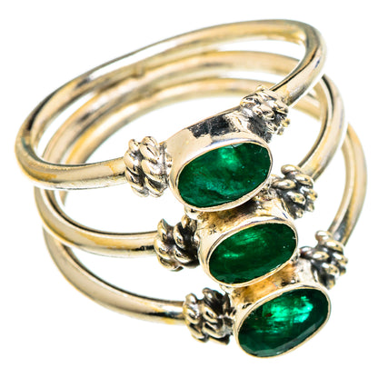 Zambian Emerald Rings handcrafted by Ana Silver Co - RING100262