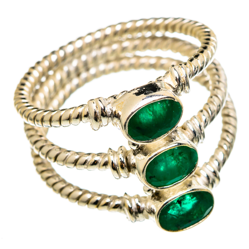 Zambian Emerald Rings handcrafted by Ana Silver Co - RING100349