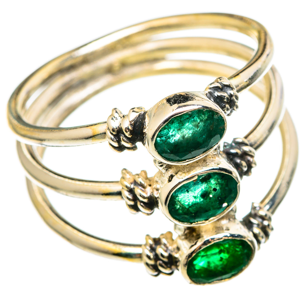 Zambian Emerald Rings handcrafted by Ana Silver Co - RING100371