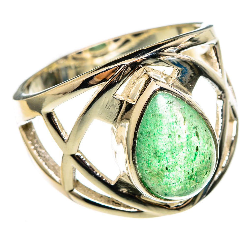 Green Aventurine Rings handcrafted by Ana Silver Co - RING100372