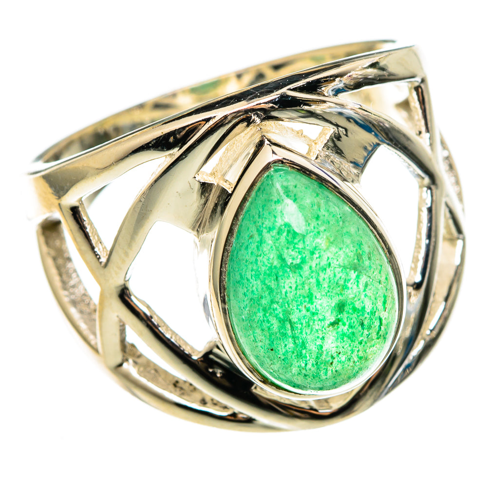 Green Aventurine Rings handcrafted by Ana Silver Co - RING100385