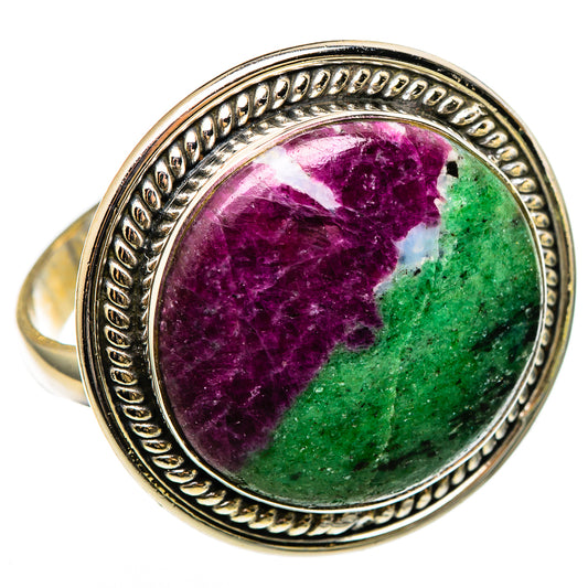 Ruby Zoisite Rings handcrafted by Ana Silver Co - RING100407