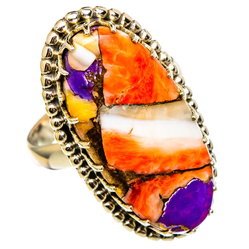 Spiny Oyster Turquoise Rings handcrafted by Ana Silver Co - RING100409