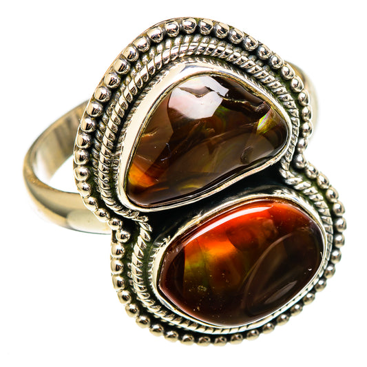 Mexican Fire Agate Rings handcrafted by Ana Silver Co - RING100416
