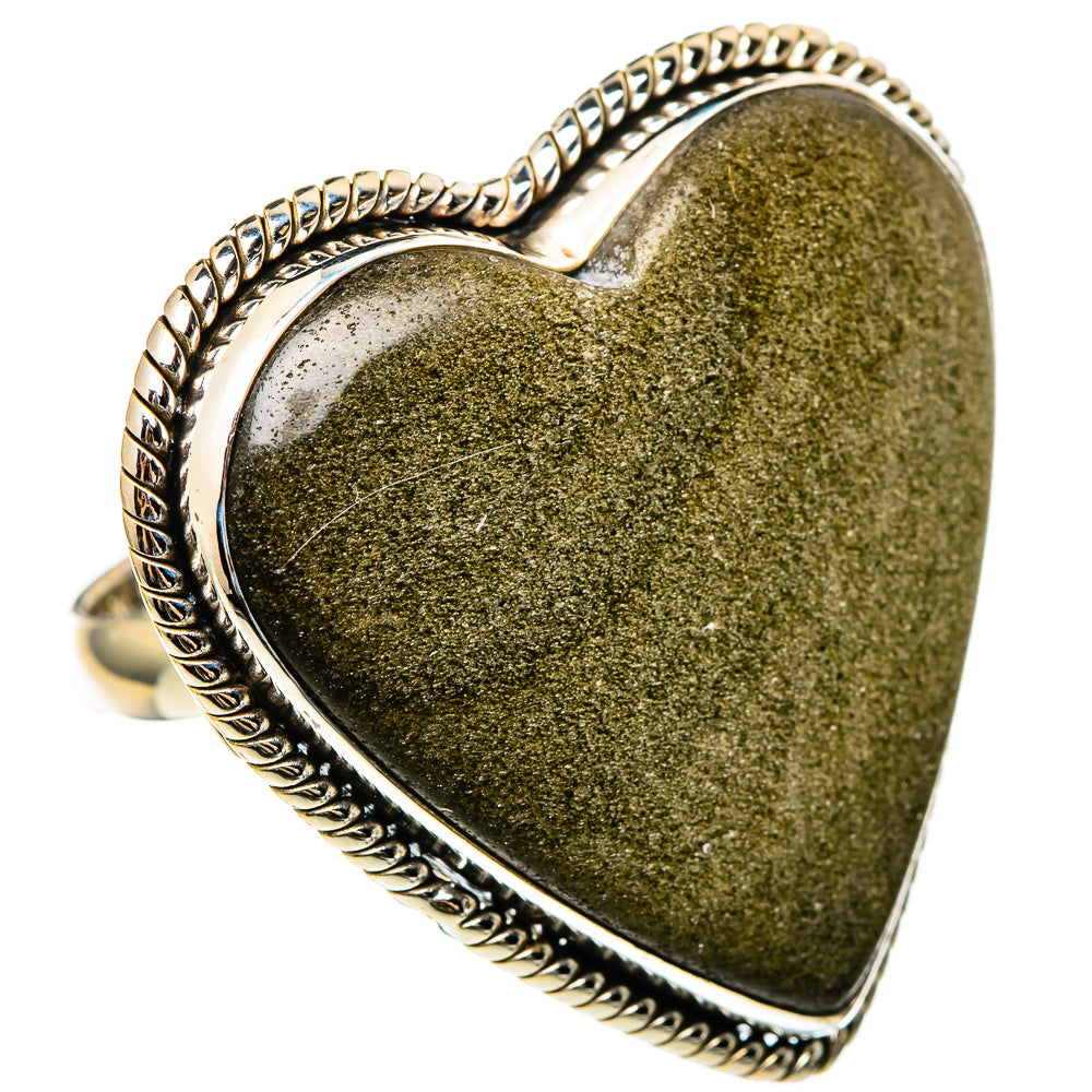 Gold Sheen Obsidian Rings handcrafted by Ana Silver Co - RING100417