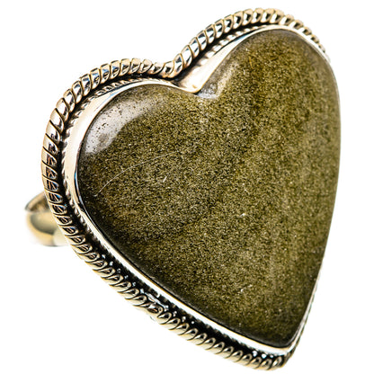 Gold Sheen Obsidian Rings handcrafted by Ana Silver Co - RING100417