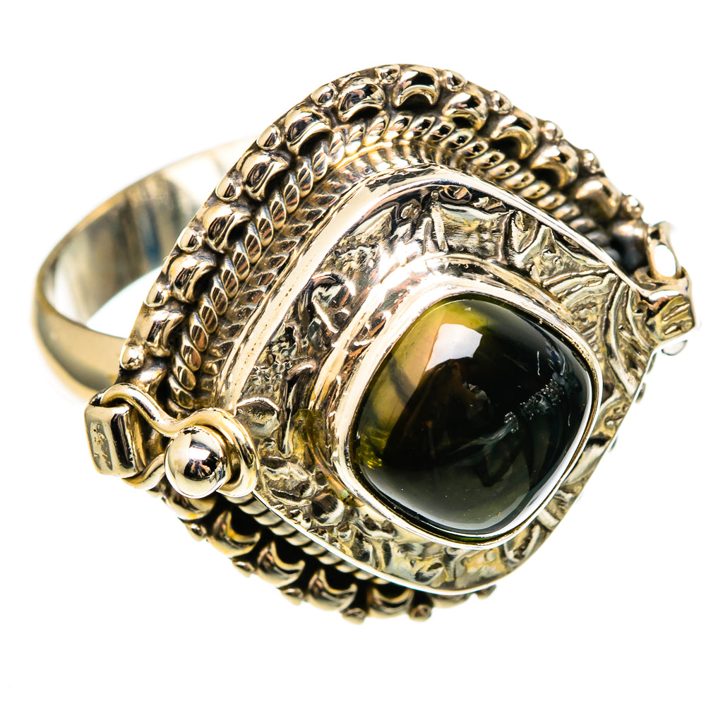 Green Tourmaline Rings handcrafted by Ana Silver Co - RING100422