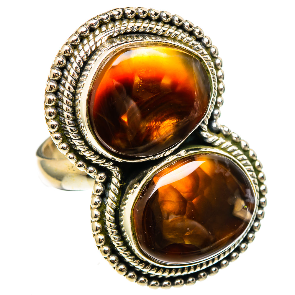 Mexican Fire Agate Rings handcrafted by Ana Silver Co - RING100440