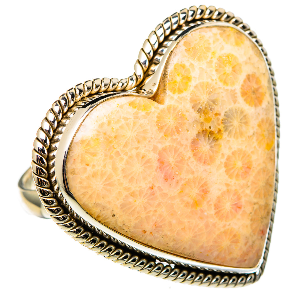 Fossil Coral Rings handcrafted by Ana Silver Co - RING100441