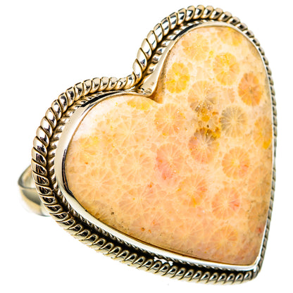 Fossil Coral Rings handcrafted by Ana Silver Co - RING100441
