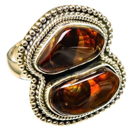 Mexican Fire Agate Rings handcrafted by Ana Silver Co - RING100458